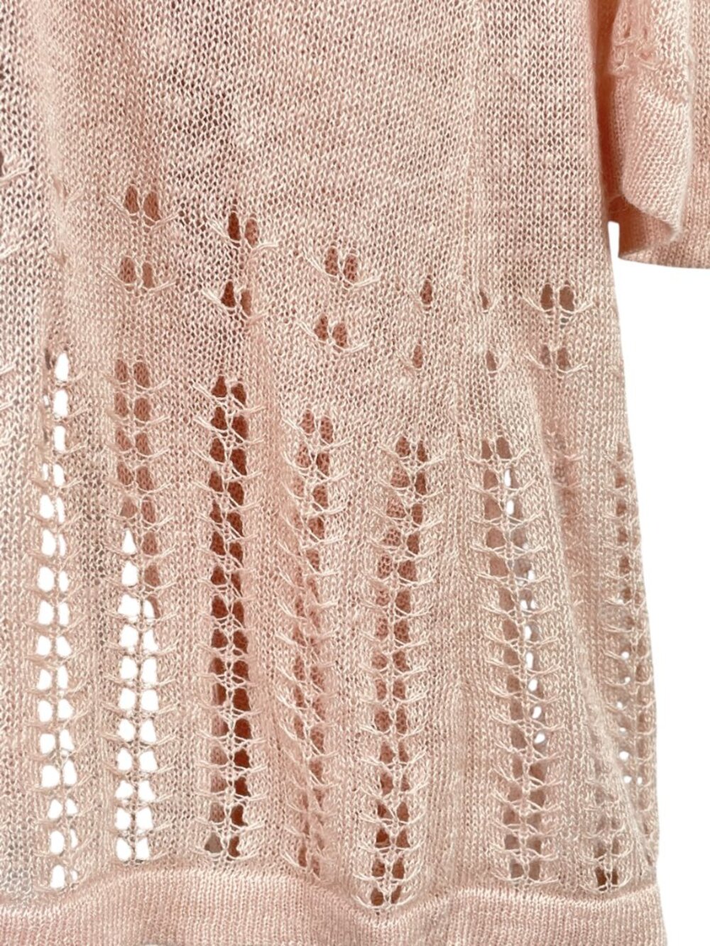 Nanette Lepore Linen Blend Open Cardigan Pink Lightweight Drape L - Picture 6 of 13